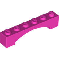 Lego kostka (kostička) most oblouk 1x6, tmavě růžová (6132425)